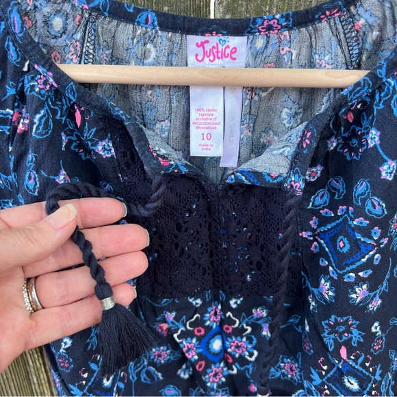 EUC Justice Peasant Top Tie Back - Picture 5 of 8